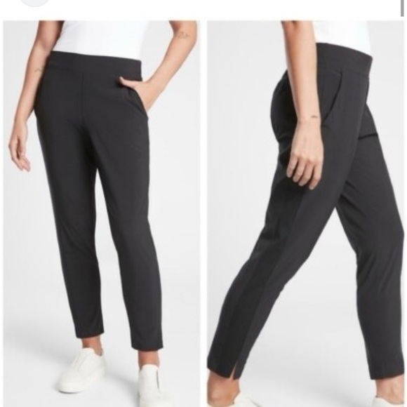 Athleta Brooklyn Mid Rise Ankle Pants gray slim leg taper athletic 12 - Picture 10 of 10
